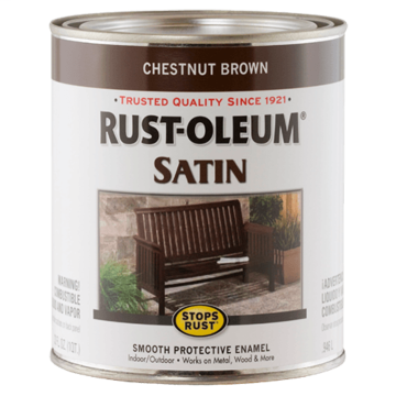 Stops Rust® Spray Paint and Rust Prevention - Protective Enamel Brush-On Paint - Quart Satin - Satin Chestnut Brown