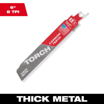 Milwaukee 6" 8 TPI TORCH™ with Carbide Teeth SAWZALL® Blade (1 PK)