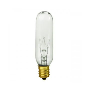 Satco 15 Watt T6 Incandescent - Clear - 2000 Average rated hours - 90 Lumens - Candelabra base - 145 Volt - Carded