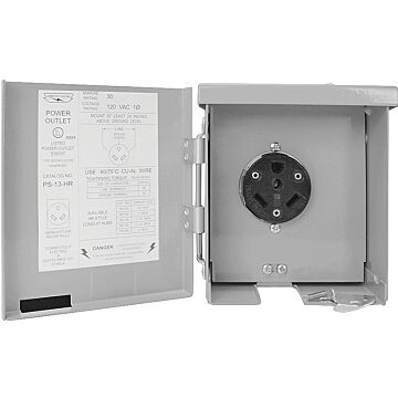 Connecticut Electric PS-13-HR Power Outlet, 30 A, Steel