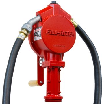 Fill-Rite FR112 Hand Pump, 20 to 34-3/4 in L Suction Tube, 3/4 in Outlet, 10 gal/100 Revolution, Cast Aluminum