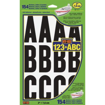 HY-KO Hy-Ko 3 In. Black & White Numbers, Letters & Symbols