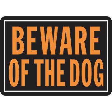HY-KO Hy-Ko 10x14 Day-Glo Aluminum Sign, Beware Of The Dog