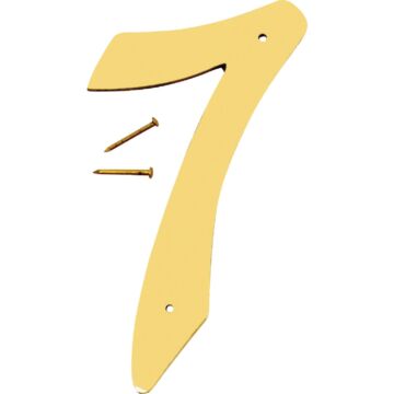 HY-KO Hy-Ko 4 In. Polished Brass House Number Seven