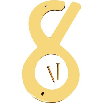 HY-KO Hy-Ko 4 In. Polished Brass House Number Eight