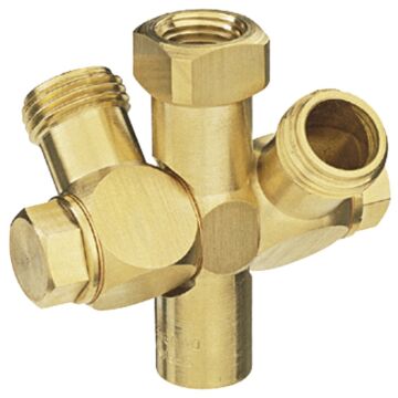TeeJet 1/4" Female NPT Bottom Oulet Double Swivel Brass Nozzle Body
