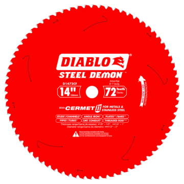 14 in. x 72 Tooth Steel Demon Cermet II Saw Blade for Metals and Stainless Steel