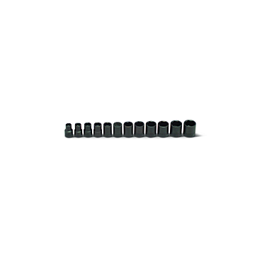 3/8" Drive 12 Piece Set - 6 Point Standard Metric Impact Sockets, 8mm - 19mm