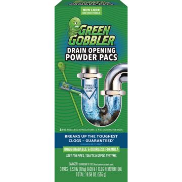 Green Gobbler 8.25 Oz. Granular Pac Drain Opener (3-Pack)