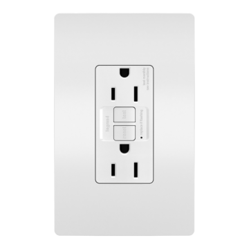 Pass & Seymour radiant® 15A Duplex Self-Test GFCI Receptacles with SafeLock® Protection, White
