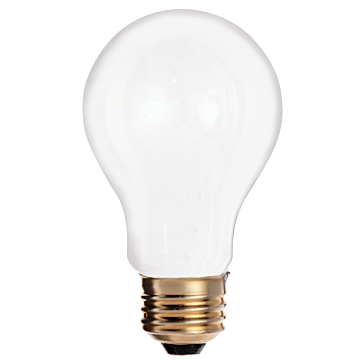Satco 25 Watt A19 Incandescent - Frost - 2500 Average rated hours - 180 Lumens - Medium base - 130 Volt - 2/Pack