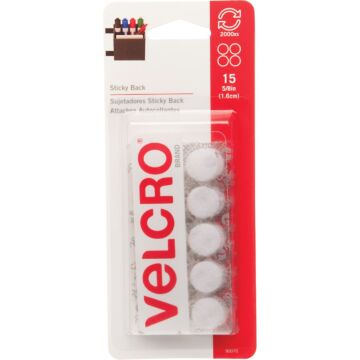 VELCRO Brand 5/8 In. White Hook & Loop Discs (15 Ct.)