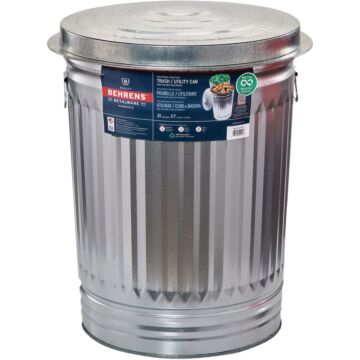 Behrens 31 Gal. Silver Trash Can with Lid
