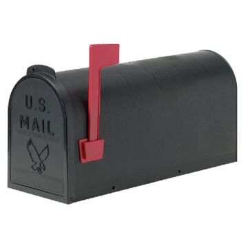 Parsons Medium Black Plastic Post Mount Mailbox