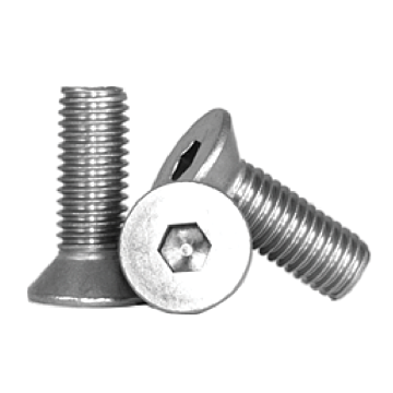 Brighton-Best Flat Socket Head Cap Screw, Coarse Thread, 1/4-20, 1.25" Length, Stainless Steel A2 (18-8)