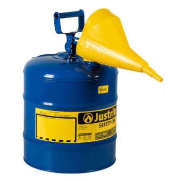 5 Gallon Steel Safety Can for Kerosene, Type I, Funnel, Flame Arrester, Blue - 7150310