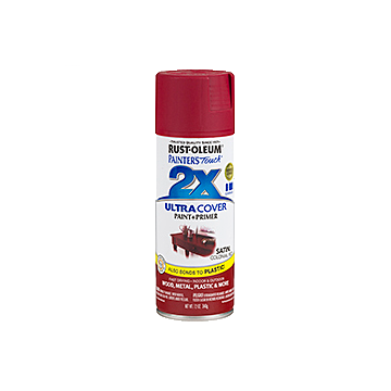 Painter's Touch® 2X Ultra Cover® Spray Paint - 2X Ultra Cover Satin Spray - 12 oz. Spray - Satin Colonial Red