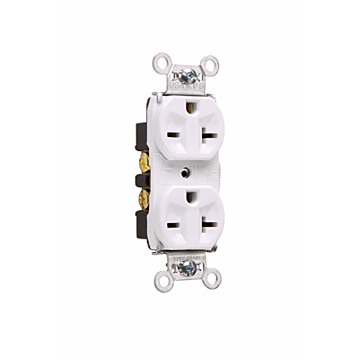 Pass & Seymour 20A 250V Heavy Duty Spec-Grade Duplex Receptacle, Back and Side Wire, Ivory