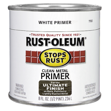 Stops Rust® Spray Paint and Rust Prevention - Clean Metal Primer - Half Pint - Flat White