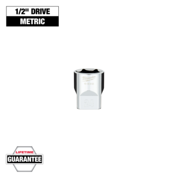 Milwaukee 1/2" Drive 24MM Metric 6-Point Socket with FOUR FLAT™ Sides