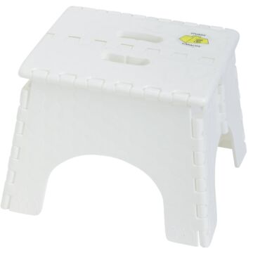 B & R Plastics E-Z Foldz 9 In. White 1-Step Folding Step Stool
