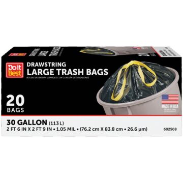 Do it Best Standard Trash Bag (Black - 20pk) 30 gal