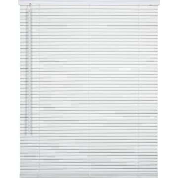 Home Impressions 33 In. x 64 In. x 1 In. White Vinyl Light Filtering Cordless Mini Blind