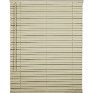 Home Impressions 27 In. x 64 In. x 1 In. Ivory Vinyl Light Filtering Cordless Mini Blind