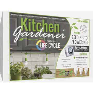 Miracle LED Kitchen Gardener 9W LED Grow Light Kit with SproutMatic Timer