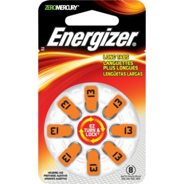 Energizer EZ Turn & Lock 13 Hearing Aid Battery (8-Pack)