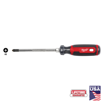 Milwaukee #3 Phillips 6" Cushion Grip Screwdriver (USA)