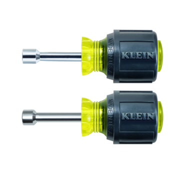 Klein Tools Nut Driver Set, Magnetic Stubby Nut Drivers, 1-1/2-Inch Shaft, 2-Piece