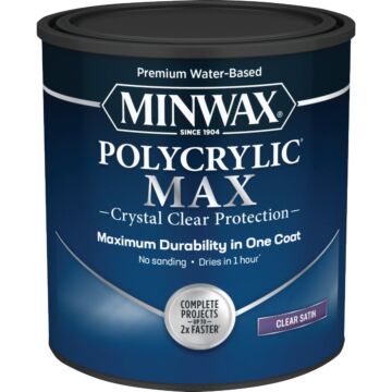 Minwax Polycrylic Max Interior Stain (Satin - Clear) 1 qt.