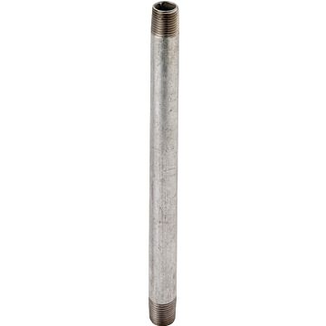 ProSource 1/4X8G Pipe Nipple, 1/4 in, Threaded, Steel, 8 in L