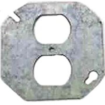 Raco 731 Electrical Box Cover, 0.063 in L, 3.63 in W, Octagonal, 1-Gang, Steel, Galvanized