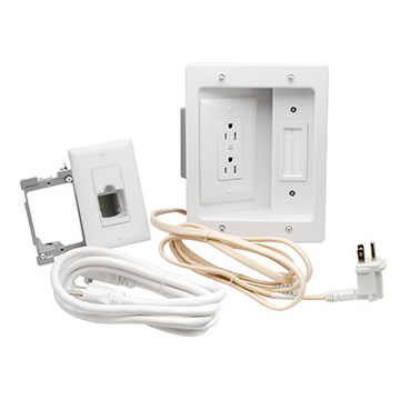 Pass & Seymour In-Wall TV Power and Cable Management Kit, White