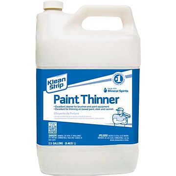 Klean Strip EKPT94401 Paint Thinner, Liquid, Free, Clear, Water White, 2.5 gal, Can