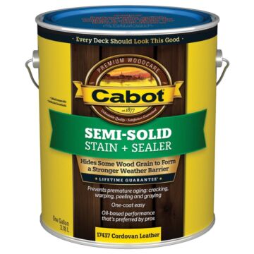 Cabot 140.0017437.007 Deck and Siding Stain, Cordovan Brown, Liquid, 1 gal