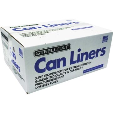Steelcoat Institutional Can Liner (Black - 100pk) 50 gal