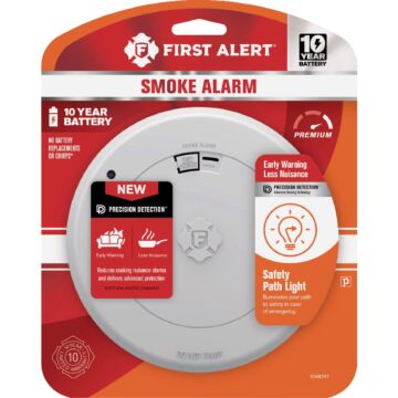 First Alert 10-Year Battery Photoelectric Smoke Alarm with Safety Path Light