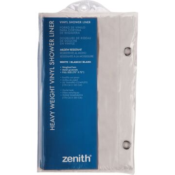 Zenna Home Medium Weight PEVA Shower Curtain Liner (White) 70 inn. x 72 in.