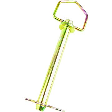 SpeeCo S071032C0 Hitch Pin, 3/4 in Dia Pin, 7-3/4 in L, 6-1/4 in L Usable, 2 Grade, Steel, Yellow Zinc Dichromate