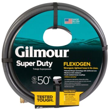 Gilmour 874501-1001 Garden Hose, 50 ft L, Gray