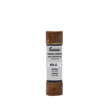 Bussmann Eaton Bussmann series NON fuse, Supplemental one-time fuse, Non current limiting, Light duty circuit locations, 40 A, Class H, Non-indicating, Ferrule end x ferrule end, 50 kAIC at 250 Vac,50 kAIC at 125 Vdc, Standard, 10, 250 V, 125 Vdc