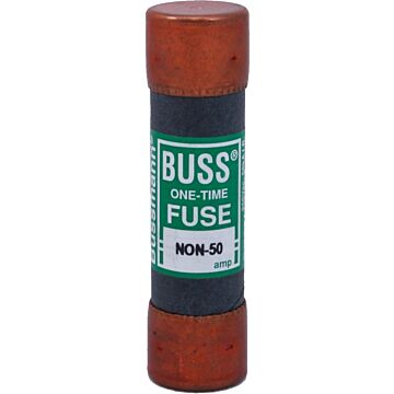 Bussmann Eaton Bussmann series NON fuse, Supplemental one-time fuse, Non current limiting, Light duty circuit locations, 50 A, Class H, Non-indicating, Ferrule end x ferrule end, 50 kAIC at 125 Vdc,50 kAIC at 250 Vac, Standard, 10, 250 V, 125 Vdc