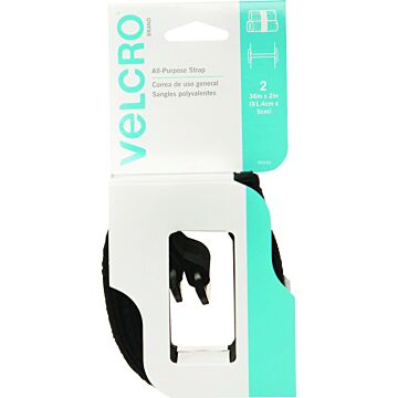 VELCRO Brand 90440 Fastener, 2 in W, 36 in L, Velcro, Black