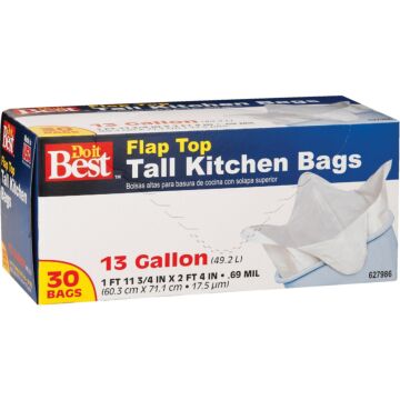 Do it Best 13 Gal. Tall Kitchen White Trash Bag (30-Count)
