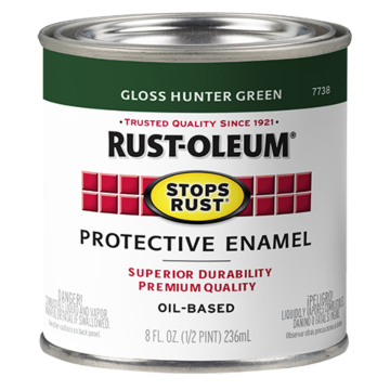 Stops Rust® Spray Paint and Rust Prevention - Protective Enamel Brush-On Paint - Half-Pint Gloss - Gloss Hunter Green