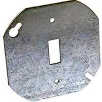 Orbit 4RC-TS Cover Plate, 4 in Dia, 4 in L, 4 in W, Round, Steel, Silver, Galvanized
