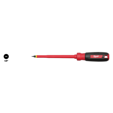 Milwaukee 1/4" Slotted - 6" 1000V Insulated Screwdriver